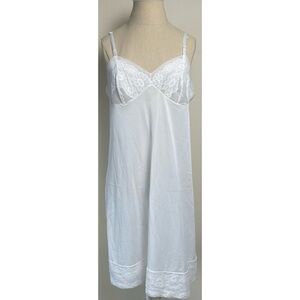 Vintage Vanity Fair White Lace Sheer Slip